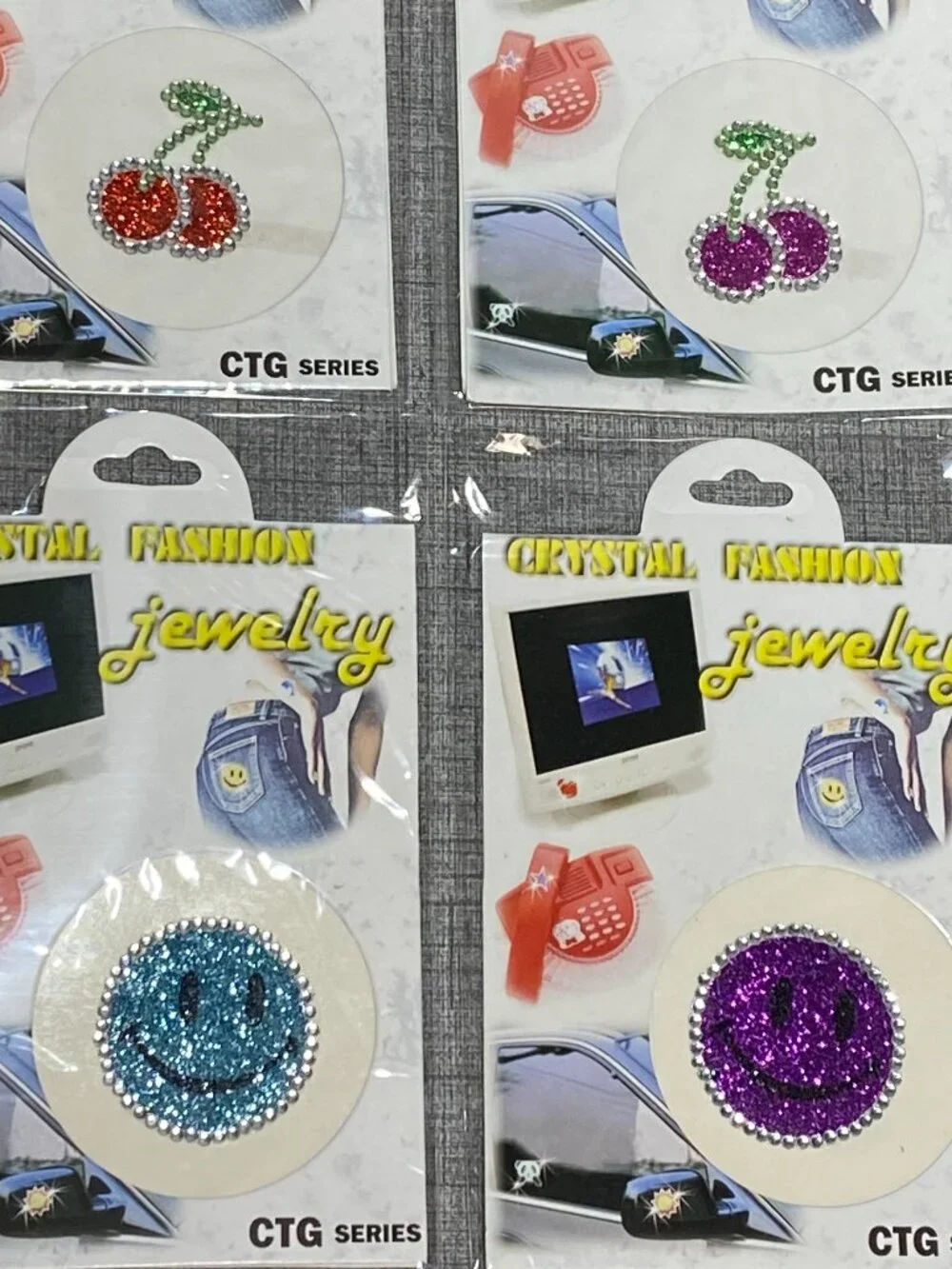 VTG Y2K NOS Crystal Fashion Jewelry Reusable Stickers Tattoo King NEW 15pc Lot B